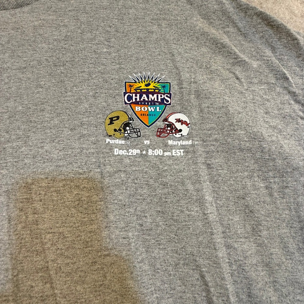 Vintage Champs Sports Bowl Purdue vs Maryland T-Shirt Gray XXL NCAA Football - Picture 4 of 8